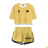 Anime-Kostüme Haikyuu Cosplay Kostüm Msby Black Jackals Volleyball Club Hinata Shoyo Trainingsanzug Frauen Zweiteiliges Set Tops und Shorts Dhaqy