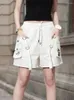 女子ショーツマックスルルサマー韓国服2024女性ファッションゆるいヴィンテージパンクプリントレディースラグジュアリーカジュアルエラスティックコットンズボン