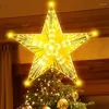 クリスマスの装飾ツリートップライト輝く星垂直穀物五grain輝くプラグインおとぎ話のランプ飾りナビダッドクリスマスホーム装飾