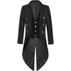 Casacos de Trench Masculinos Mens Steampunk Vintage Tailcoat Jaqueta Medieval Gótico Victorian Frock Casaco Uniforme Homens Festa Prom Halloween Cosplay