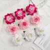 Decoratieve Bloemen 5 stks 10 cm Grote Roos Hoofd Gerold Fluwelen Zijden Doek Diy Kunstbloem Bruids Corsage Thuis Bruiloft Decoratie