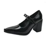 Dress Shoes For Women 2024 Mary Janes Women's High Heels Fashion Buckle Strap Office And Career Sexy Pointed Toe