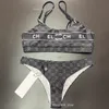 França designer de alta qualidade conjunto de biquínis femininos sexy de duas peças impressão bonita paris biquíni transparente canal de luxo conjunto de maiô