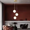 Pendelleuchten Moderne LED-Glasleuchte Messing Schwarz Milchkugel Kronleuchter Beleuchtung für Schlafzimmer Esszimmer Treppen Decke Hängelampe Lüster