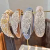 Kristallen Barokke Knoop Hoofdbanden Voor Vrouwen Gem Haaraccessoires Strass Hoofdband Voor Meisjes Kroon Bloem Haarbanden Hoofd Wrap 240127