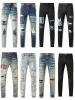 Amirs designer herenjeans paars Broeken ksubi jeans High Street Hole Star Patch Heren dames amirs ster borduurwerk denim jeans stretch slim-fit broek true jean