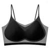 Yoga Outfit Sling Invisible Women Bra Padded Wireless Beautiful Back Vest Ultra-thin Ice Silk Seamless Brassiere Inside Wear 2024 Summer