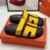 Designer Slippers Leather Sandal Same Style For Women'S Slides Summer Outwear Leisure Vacation Slides Beach Slippers Best Quality Spring Flat Genuine Shoes 35-45