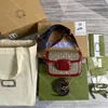 10a toppkvalitet hästbit 1955 mini kvinnor en axel crossbody väska designer handväska gg sadel väska läderkedjor pursar multicolor clutch väska broderi plånbok