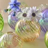 Jarrones de bolas iridiscentes para decoración del hogar, maceta de flor de salón para Interior, jarrón de cristal, decoración de plantas de mesa, 240131