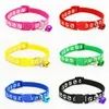 12pcs pack 6 color Winter Adjustable Nylon Pet Small Dog Puppy leashes necklace Cat Collar Tinkle Bell Footprint traction belt262N