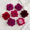 Decoratieve Bloemen 5 stks 10 cm Grote Roos Hoofd Gerold Fluwelen Zijden Doek Diy Kunstbloem Bruids Corsage Thuis Bruiloft Decoratie