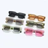 Sunglasses Square Women Fashion Vintage Shades UV400 Trending Men Sun Glasses Dark Green Marble Pattern Personality Eyewear