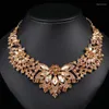 Necklace Earrings Set Vintage Women's Luxury Crystal Banquet Dress Accessory Clavicle Chain