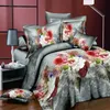 4PCS 3D Big Red Rose Floral Bedding Sets Wedding Duvet Cover Sheet Pillow Cases Bed Covers for Bedroom Household Products 240127
