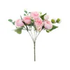 Bouquet de pivoines artificielles, fleurs décoratives, Vase de roses en soie, pour décoration de maison, jardin, mariage, fausses plantes