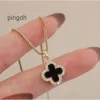 Van Clover Necklace Cleef Four Leaf Clover Neckces 18K Gold Van Halsband Pläterade halsband Luxur Designer Twosided Fourleaf Necklace Fashional Pendant Necklace