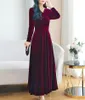 Vêtements ethniques Noël Mariage Demoiselle d'honneur Fête Longue Robe Soirée Élégant Velours Formelle Musulman Abaya Robe Robe Maxi Pour Femmes Clothin