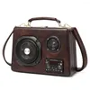 Evening Bags Vintage Radio Audio Box Shaped Purses And Handbags For Women Designer Female Shoulder Bag Novelty Crossbody Fashion Leather