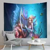 Tapisserier sjöjungfru Tapestry Mythical Sea Creature Underwater World Wall Hanging Art vardagsrum sovrum sovsal