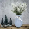 Decorative Flowers 5/10Pcs Artificial Pine Needles Christmas Snow Frosted Branches Fake Greenery Leaves Sprigs Stem Xmas Garland Decorations