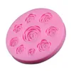 Högkvalitativ 3D -silikon 8 Mine Roses Craft Fondant Diy Chocolate Mold Cake Decoration Candy Soap Mold Baking Tools270w