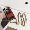 العلامة التجارية Classic Phone Case Cover Cover مع Hanging Rope Gift for I P Phones 12 13 14 15 Plus Pro Max