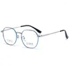 Sonnenbrillenrahmen 50mm Plain Art Kleine Polygon Myopie Brille 1018 Damen Koreanische Version Anti-Blaulicht Anti-Strahlung Retro-Rahmen