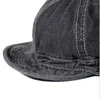 Cappellini da baseball a tesa corta versione coreana Berretto da baseball regolabile in denim Tinta unita ombreggiatura Cappello da papà vintage unisex Snapback