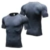 T-shirts pour hommes Usine OEM / ODM Vêtements d'entraînement Vêtements de sport personnalisés T-shirt d'entraînement à sec actif Courir Fitness Polyester Spandex Chemise de compression