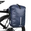 Rhinowalk Fahrradtasche, wasserdichte Fahrradtasche, 20 l, multifunktionale Gepäckträgertasche, blau, schwarz, Reise-Fahrradtasche 240202