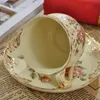 Pastoral Rose Bone China Tea Cup Spoon łyżka europejska porcelanowa kawa 200 ml kubka kawiarnia kubka naczynia imprezowe 240130