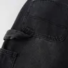 High Street Vintage Tooling Lumberjack Jean droit ample multi-poches gris noir