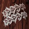 Hair Clips Luxury Silver Color Crystal Leaf Vine Bridal Tiaras Crowns Wedding Accessories Rhinestone Pageant Crown Bride Head Jewelry