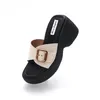 Designer Casual Platform High Rise Soled PVC Slippers Summer Sliders Män Kvinnor Rainbow Slides Memory Sandaler Kudde Slipper Cloud Slide Inomhus