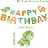 Party Decoration Dinosaur Happy Birthday Paper Banner Decorations for Boys Kids Dino Theme Garland Flag Supplies