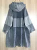 Trench-Coat en Denim mi-long pour femme, ample, à la mode, avec coutures à capuche, Version coréenne, printemps-automne 2023, 240119