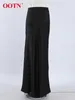 Skirts OOTN Elegant Satin Black Trumpet Fashion Slim High Waist Women Female 2024 Solid Office Long Skirt Spring Summer