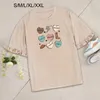 Women's T Shirts Short Sleeve Top Fashion Soft Female Tee Comfortable Versatile Printed Shirt For Travel Home Commuting Camping Walking