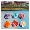 Flores decorativas 20/50/100 pçs resina rosa flor plana volta cabochão scrapbooking arco de cabelo centro enfeites acessórios diy