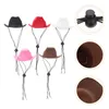 Vêtements de chien 5pcs chapeau avec lanière mini chat petit animal casquette mignonne tenues pour animaux de compagnie bandeau pour chaton chinchilla couleur assortie