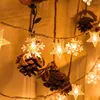 Juldekorationer träd snöflinga led stränglampor Banner Decoration 2024 för hem Navidad Xmas Decor Fairy Light Pendant