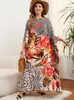 Dames Badmode Cover Ups Robe De Plage Maxi-jurk O-hals Boheems lang Extra groot Strand omhoog Kaftan Pareos Tuniek Voor