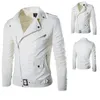 Spring Autumn Plush Leisure Fashion Men Leather Coat Slimming Coat Motorcycle Men Wear 240125