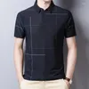 Polo da uomo 2024 Polo estiva da uomo Business Button Golf Casual T-shirt da uomo Abbigliamento Stampa Slim Fit Top a manica corta