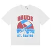 Chao marca veleiro surf carta impressão camiseta curta para homens e mulheres rua americana meia manga