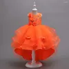 Girl Dresses Girls Dress Train Princess Flower Catwalk Host Piano Ensemble Pompadour Evening Lace Summer Clothes