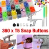 New 24Colors Metal Fastener Snap Pliers Kam Button T5 snap 360 T5 Plastic Resin Buttons Press Stud Cloth Press Pliers Tools Set Y281P