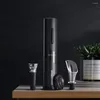 Smart Home Control Circle Joy 4 In 1 Black Samurai Electric Bottle Wine Opener Set Stopper Decanter Automatic Corkscrew Red Kitchen