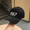 Bollmössor baseballmössa för kvinnor och män bomull 1987 patch hatt sommar sol casual hip hop snapback pappa justerbar unisex gorras